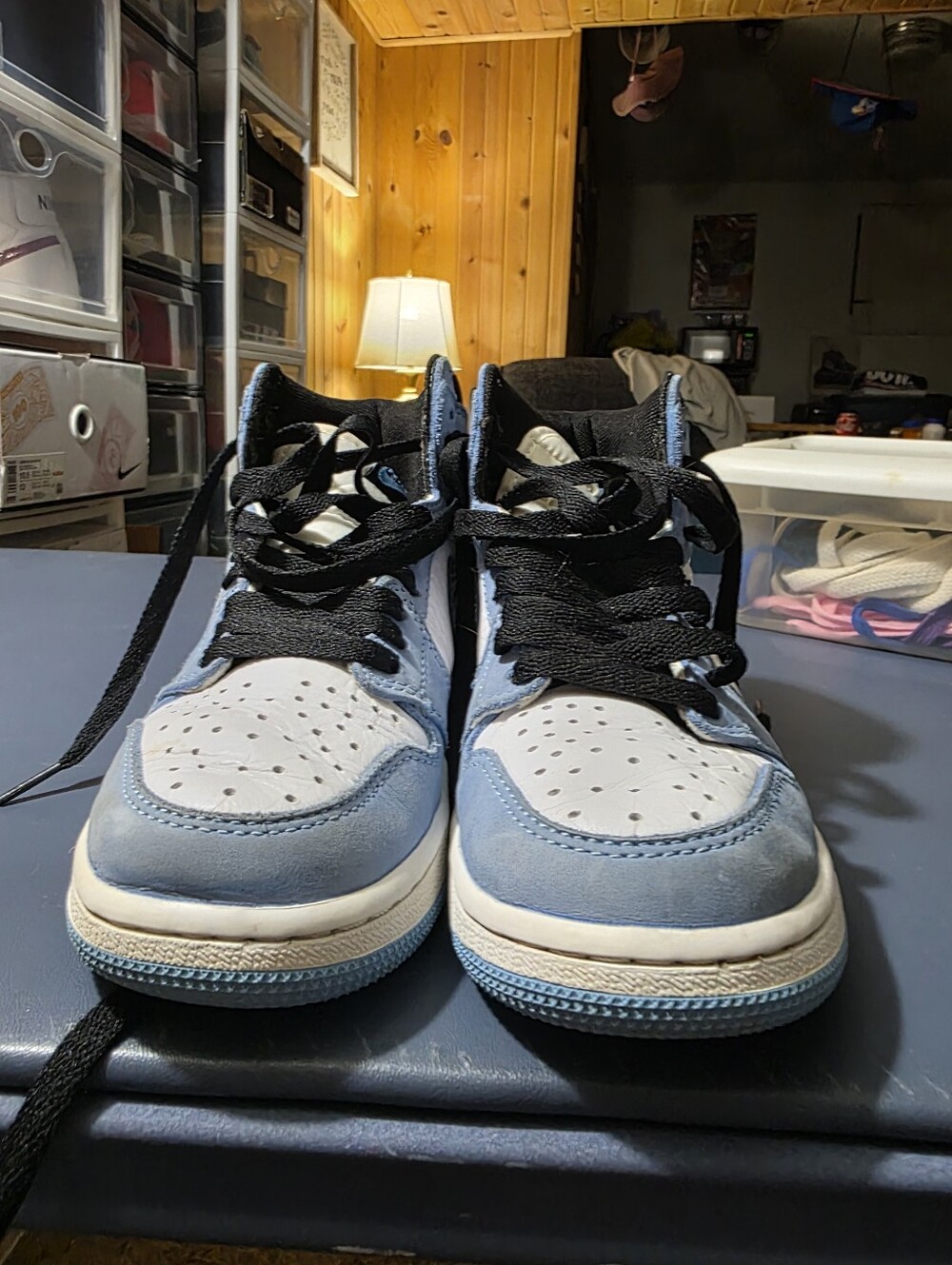 Jordan 1 High University Blue White, Light Blue & Black Size 3.5y. - Picture 4 of 6